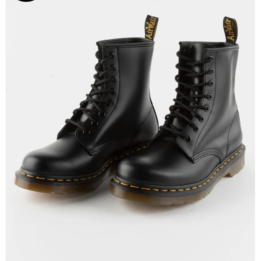 Dr. Martens Black Leather Combat Boots